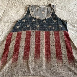 NWT Tunic style tank small red/white blue USA